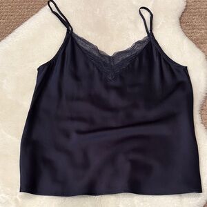 Deep blue silk cami